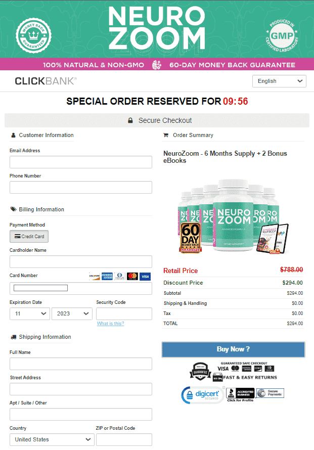 neurozoom neurozoom-secure-checkout-page